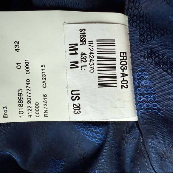 HUGO Boss Slim Medium Navy Pattern Button Down Men’s Cotton Shirt - Picture 12 of 14